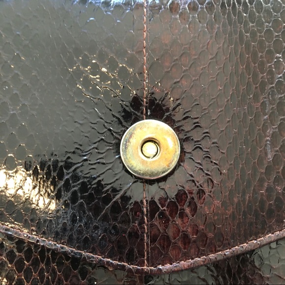 Vintage Faux Snakeskin Brown Purse - Picture 6 of 15